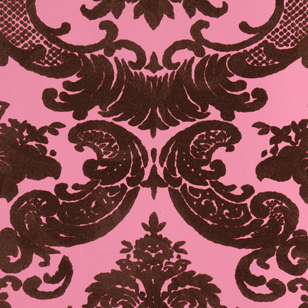 Amelia Collection Pink and White Damask Print Decorative Accent