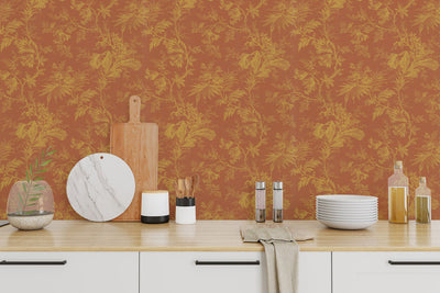 Rendezvous wallpaper installed in a kitchen