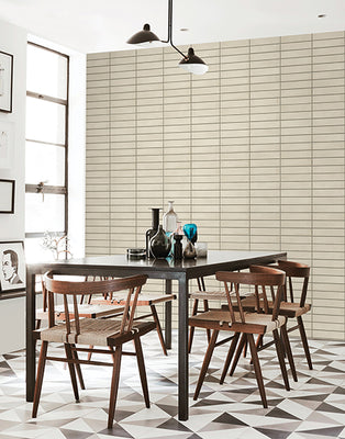 Midcentury Modern Bone Brick Wallpaper