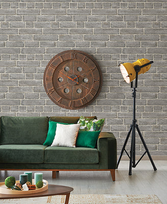 Façade Grey Brick Wallpaper