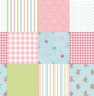 Patchwork Pink Patchwork Wallpaper