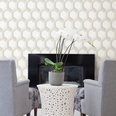 Hex Neutral Geometric Wallpaper