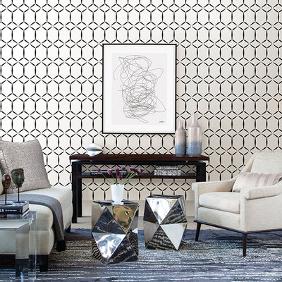 Fusion White Geometric Wallpaper