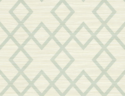 Vana Seafoam Woven Diamond Wallpaper