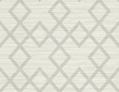 Vana Light Grey Woven Diamond Wallpaper