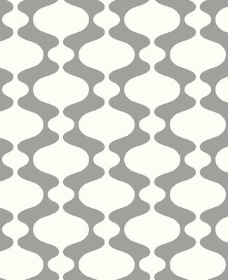 Ashbury Grey Retro Wallpaper