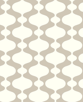 Ashbury Taupe Retro Wallpaper