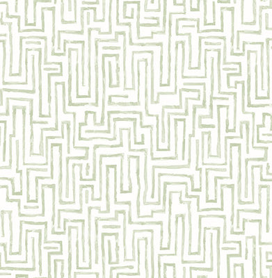 Ramble Sage Geometric Wallpaper