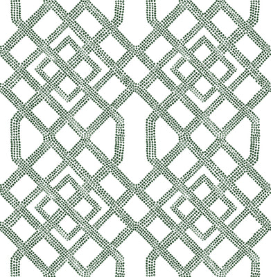 Traverse Dark Green Trellis Wallpaper