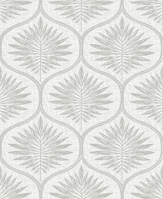 Laurel Light Grey Ogee Wallpaper