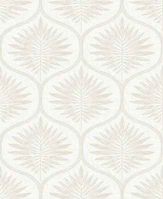 Laurel Bone Ogee Wallpaper