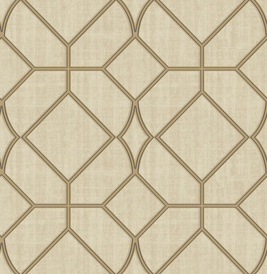 Washington Square Beige Trellis Wallpaper