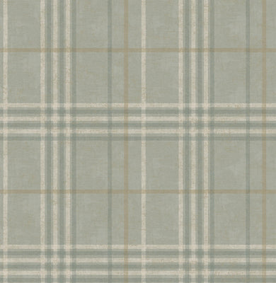 Rockefeller Sage Plaid Wallpaper