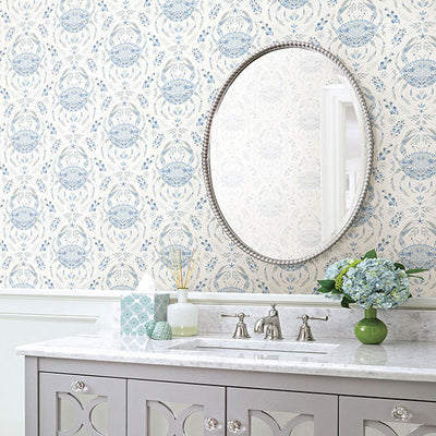 Annapolis Light Blue Crustacean Wallpaper