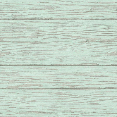 Rehoboth Mint Distressed Wood Wallpaper