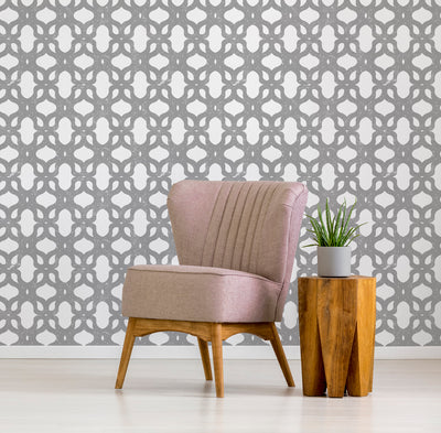 Lattice Wallpaper - Gunmetal