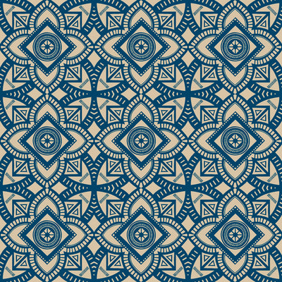 Moroccan Stamp Wallpaper - Azul