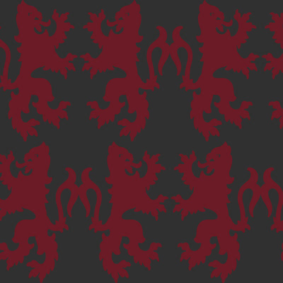 Griffons Wallpaper - Burgundy & Slate