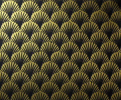 Art Deco Fans Wallpaper - Black & Gold