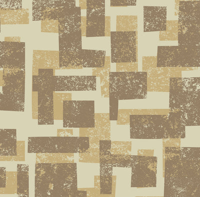 Retro Blocks Wallpaper - Brown