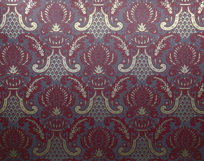 Windsor Wallpaper - Burgundy & Slate