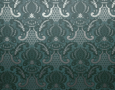 Windsor Wallpaper - Green & Champagne