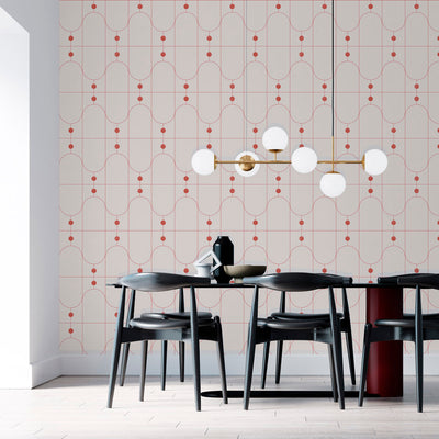 Key Biscayne Wallpaper - Cream and Red