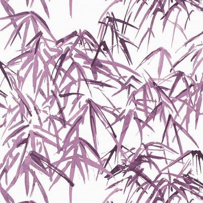 Kyoto Leaves Wallpaper - Eggplant