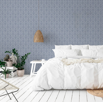 Charlotte's Lace Wallpaper - Navy