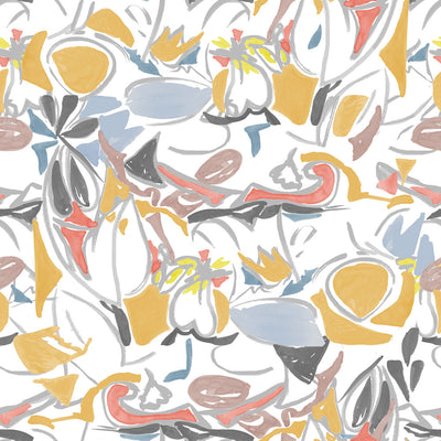 Krasner Hearts Wallpaper - Powder Yellow Gray