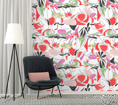 Krasner Hearts Wallpaper - Red Green Black