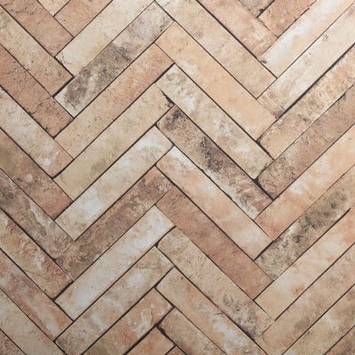 Herringbone Brick - Sepia Wallpaper