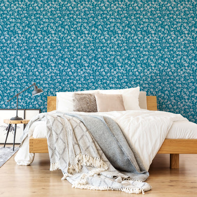 Climbing Eucalyptus Wallpaper - Indigo