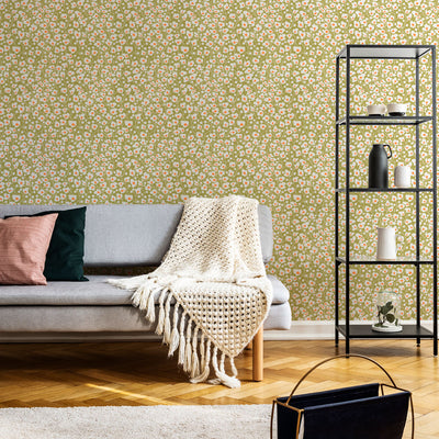 Sally's Garden Wallpaper - Olive