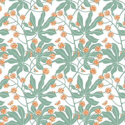 Fatsia Wallpaper - Sage