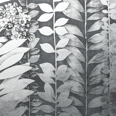 Climbing Hydrangea Silver Leaf Wallpaper