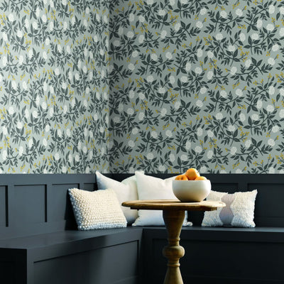 Peonies Wallpaper - Gray