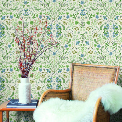 Wildwood Wallpaper - Blue/Green