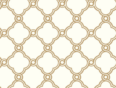 Open Trellis Wallpaper - Metallic Gold