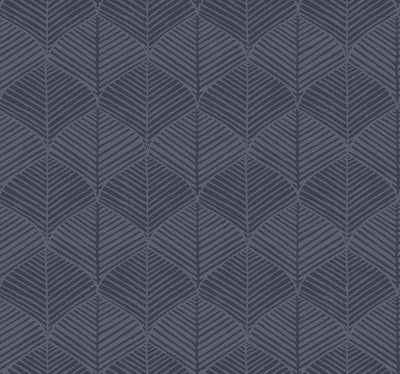 Palm Thatch Wallpaper - Navy