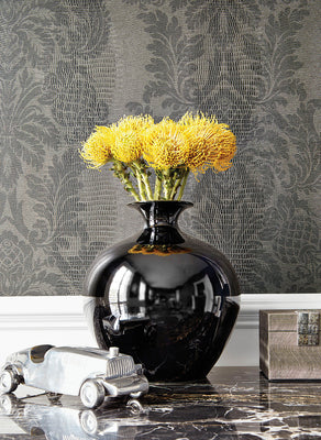 French Quarter Damask Wallpaper - Charcoal