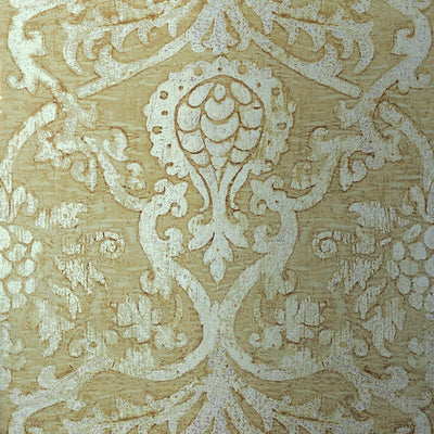 Pravata Damask Wallpaper - Champagne on Foil