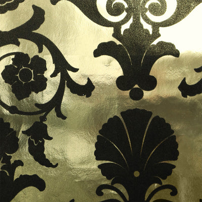 Manchester Damask Flocked Wallpaper - Gold