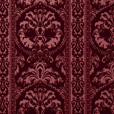 St. Moritz Flocked Wallpaper - Maroon